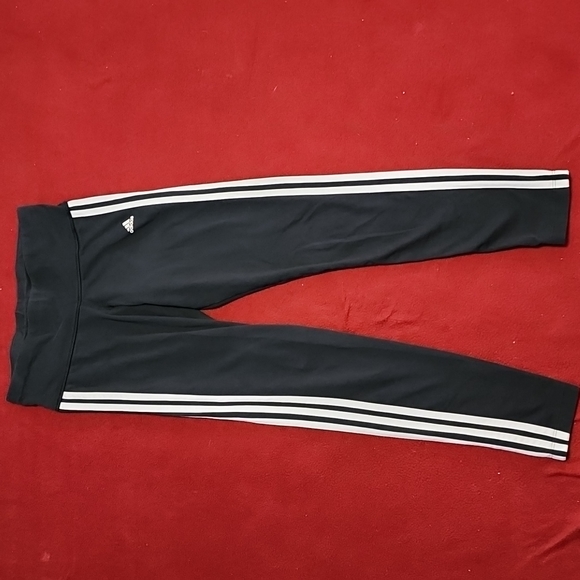 adidas Pants - Adidas | Black with White Stripes Climalite Leggings